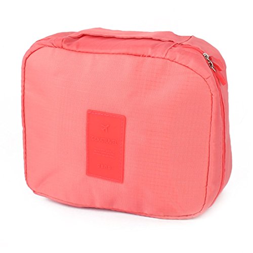 Ruilogod Reisekultur Kosmetik Make-up tragbare multispeicherbeutel case waschen Organizer hängende Tasche Koralle pink von Ruilogod