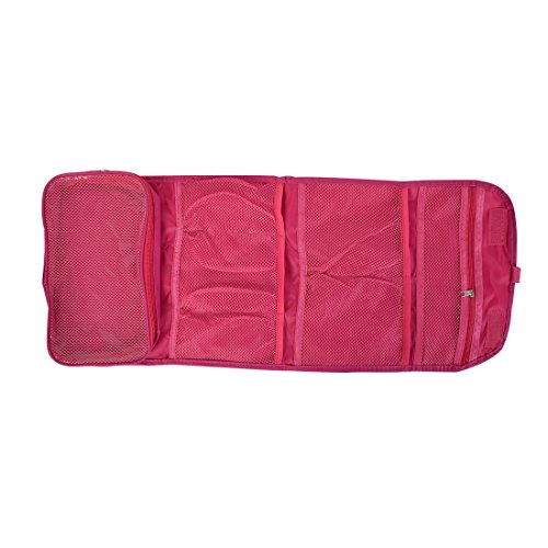 Ruilogod Reisende Badezimmer Kulturwaren Kosmetik Faltbare Wash Bag Organizer Fuchsie von Ruilogod