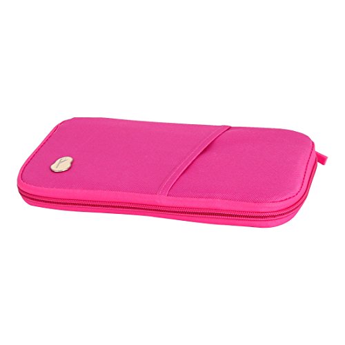 Ruilogod Reisepass-Kredit-ID-Karteninhaber Geldbörse Geldbörse Organizer Bag Fuchsie von Ruilogod