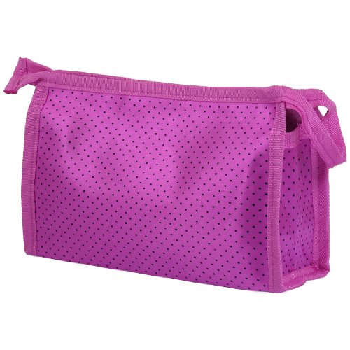 Ruilogod Reißverschluss Verschluss Make-up Case Kosmetiktasche Fuchsia Schwarz für Frauen Dame von Ruilogod