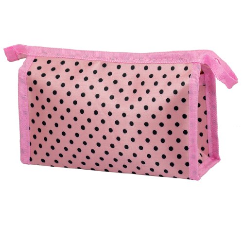 Ruilogod Reißverschluss Verschluss Make-up Case Kosmetiktasche Rosa Schwarz Für Frauen Dame von Ruilogod