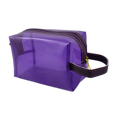 Ruilogod Reißverschluss Weiche Kunststoff Kosmetische Eyekrack Halter Handtasche dunkelviolett für Damen von Ruilogod