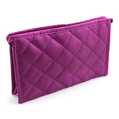 Ruilogod Rhombus Muster Polyester Lady Cosmetic Makeup Reißverschluss Halter Tasche Geldbörse lila von Ruilogod