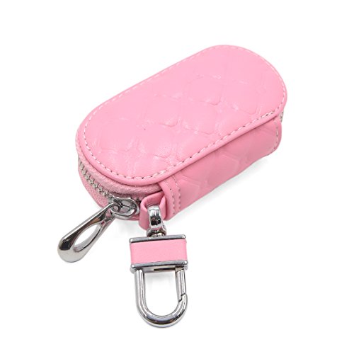 Ruilogod Rosa Faux Leather Rhombus Design Key Münze Lagerhalter Reißverschlussbeutel für Auto von Ruilogod