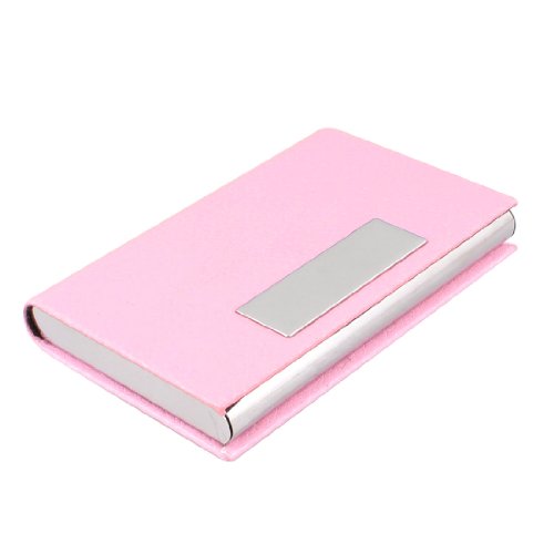 Ruilogod Rosa Faux-Lederbeschichteter Metall-Geschäftsnamekarten-Fallhalter Ruilogod Rosa Faux-Lederbeschichteter Metall-Geschäftsnamekarten-Fallhalter von Ruilogod