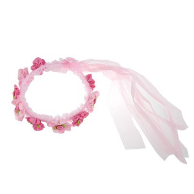 Ruilogod Rosa Kopfschmuck mit Spitze Blumen-Mädchen-Haarkranz von Ruilogod