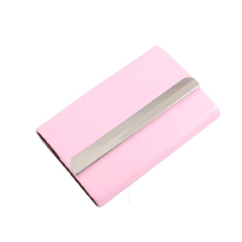 Ruilogod Rosa Kunstleder eingewickelt Metall Flanellfutter Namenskartenhalter von Ruilogod