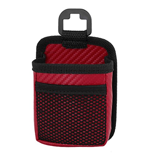 Ruilogod Rote Nylon-Mesh-Design-Auto-Luftausluft-Telefon-Speicher-Taschen-MP3-Halter von Ruilogod