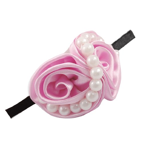 Ruilogod S geformte weiße Nachahmungen Perlen rosa Blume Haarspange für Frauen von Ruilogod