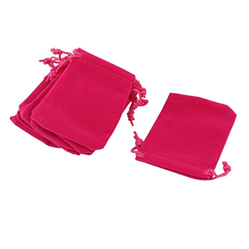 Ruilogod Samt School Dorm Sundries Pen Radiergummi Keychain Ringhalter Kordelzug Bag 10 Stück Fuchsia von Ruilogod