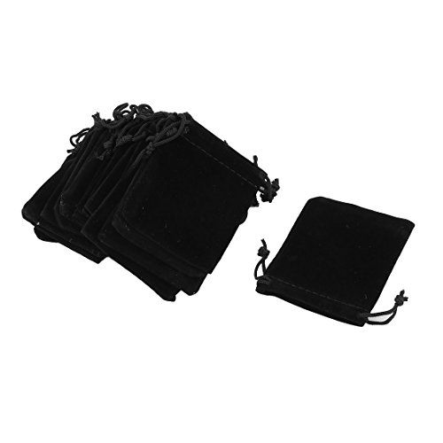 Ruilogod Samt School Dorm Sundries Pen Radiergummi Keychain Ringhalter Kordelzug Tasche 20 Stück Schwarz von Ruilogod