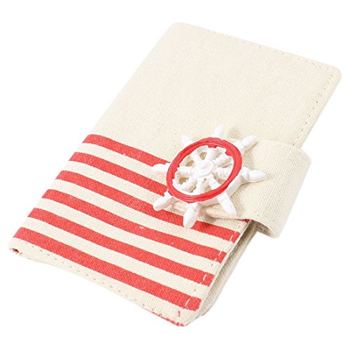 Ruilogod Schiff Lenkrad Dekor 10 Blatt Kreditkartenhalter Cover Red Beige von Ruilogod