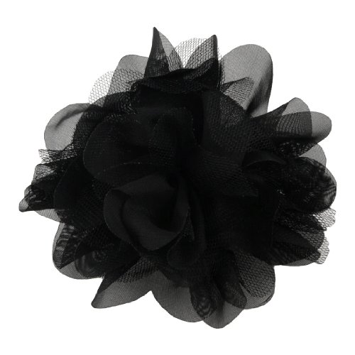 Ruilogod Schwarz-Chiffon- Ineinander greifen Blumen-Dekor-Haarspange Brosche für Damen von Ruilogod