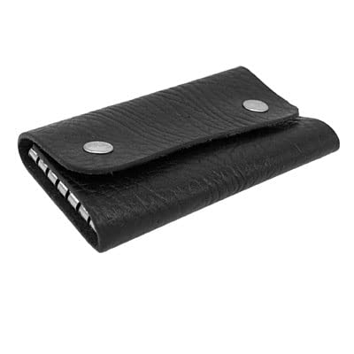 Ruilogod Schwarz Clip-on-Mappen-Art-moderne Leder stilvolle Schlüsselanhänger Schlüsselanhänger von Ruilogod