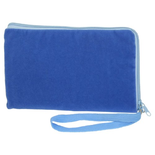 Ruilogod Schwarz Futter Blau Flanell Plasitc Reißverschluss-Tasche für Mobiltelefone von Ruilogod
