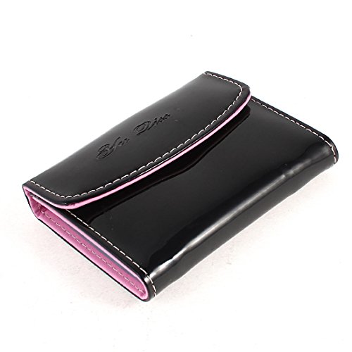 Ruilogod Schwarz Kunstleder Press Stud 26 Sheets VIP ID Bankkarten-Kasten-Halter von Ruilogod