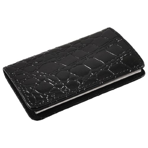 Ruilogod Schwarz-Schlange-Muster Kunstleder Magnetverschluss-Karten-Kasten-Halter-Abdeckung von Ruilogod