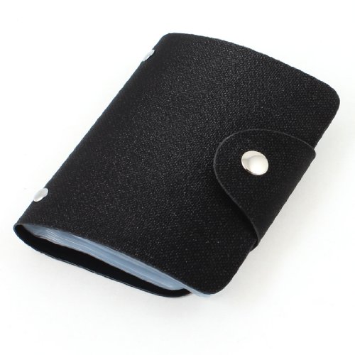 Ruilogod Schwarzer Glitter-Kunststoff 26-Blatt-Business-ID-VIP-Karten-Gehäusehalter-Taschen von Ruilogod