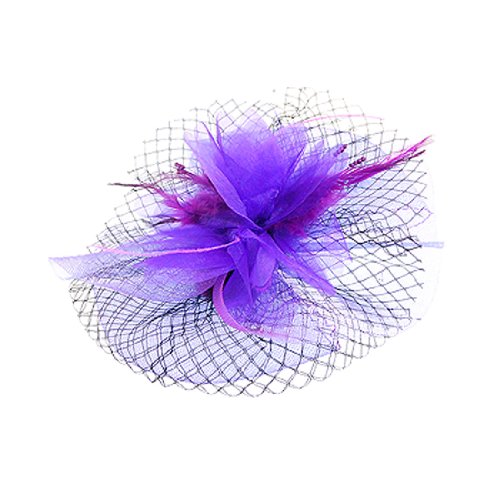 Ruilogod Schwarzes Mesh-Detail lila Blumenstil-Haar-Clip für Damen Ruilogod Schwarzes Mesh-Detail lila Blumenstil-Haar-Clip für Damen von Ruilogod