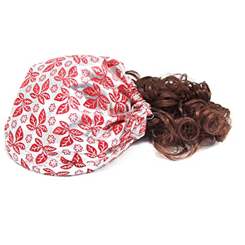 Ruilogod Silvery Little Girls Cap Hut Brown lockiges Perücken-Faux-Haar-Stück von Ruilogod