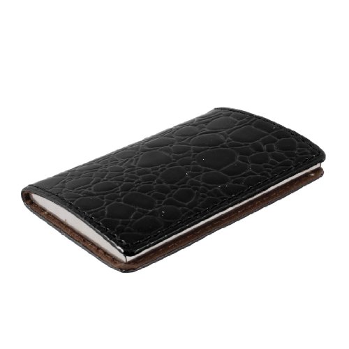Ruilogod Snake Muster Black Faux Leather Coated ID Bank Card Organizer Fall von Ruilogod