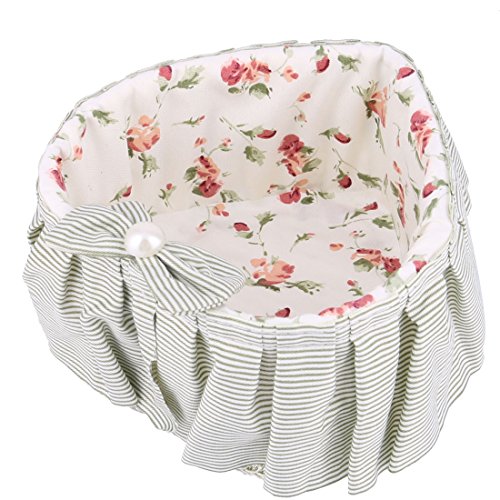 Ruilogod Stoff Haushalt Damen Bowknot Decor Hirtenstil Makeup Aufbewahrungskoffer von Ruilogod
