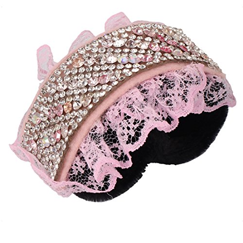 Ruilogod Strass-Dekor Frauen Teller-Haar-Maker Clip Gerät Pink Schwarz von Ruilogod