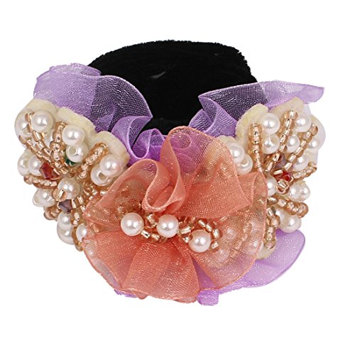Ruilogod Strasssteine ​​Blumendekor Frauen Pferdeschwanzhalter Haargerät Multicolor von Ruilogod