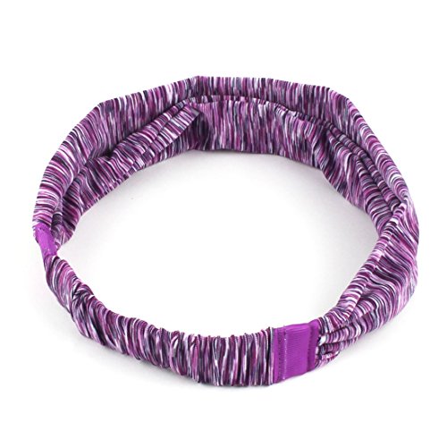 Ruilogod Streifen Muster Baumwollmischung Gym Sport Leichtathletik Stretch Sport Stirnband Headwrap lila von Ruilogod