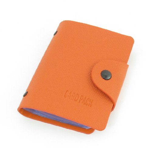 Ruilogod Tragbare Lychee Print Orange Faux Leder Kreditkartenhalter von Ruilogod