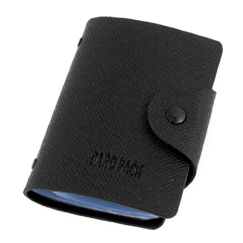 Ruilogod Tragbarer Litschiendruck Schwarz Faux Leder Credit Visitenkartenhalter von Ruilogod