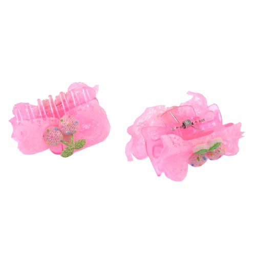 Ruilogod Ultra Pink Cherry Spitze Fliege Dekor Haarnadel Haar-Greifer für Frauen 2 PC von Ruilogod