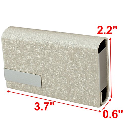 Ruilogod Unisex Büroarbeit Kunst-Leder-Geschäftsname ID Kreditkarten-Fall-Kasten-Halter-Organizer weiß von Ruilogod
