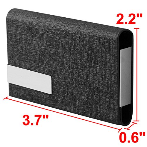 Ruilogod Unisex Office Work Faux Leder-Geschäftsname ID Kreditkarten-Fall-Kasten-Halter-Organizer schwarz von Ruilogod