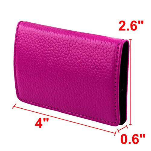 Ruilogod Unisex Outdoor-Arbeit Magnetische Shut-Geschäftsname ID Kreditkarten-Fall-Organizer Fuchsia von Ruilogod