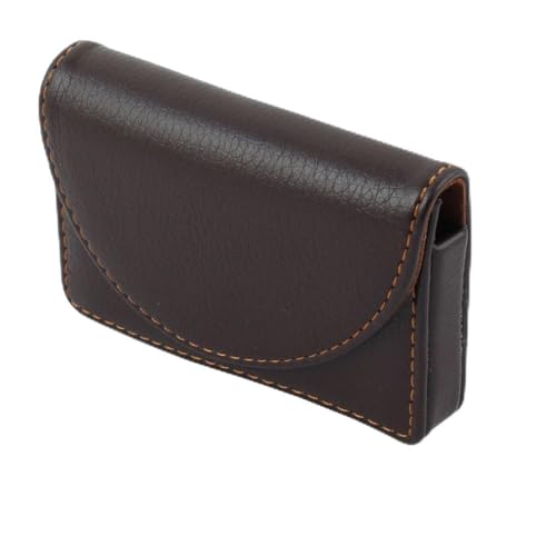 Ruilogod Unisex Travel Work Faux Leder-Geschäftsname ID Kreditkarten-Fall-Organisator-Kaffeefarbe von Ruilogod