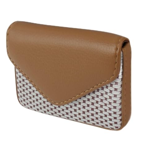 Ruilogod Unisex Travel Work Faux Leder Geschäftsname ID Kreditkartenfall Brieftasche Halter Khaki von Ruilogod