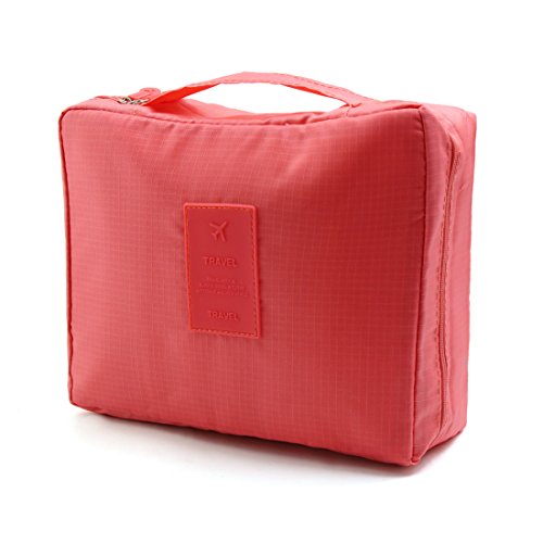 Ruilogod Warmer Rosa Reißverschluss wasserdicht Tragbare Make-up Kosmetiktasche Kultur Organizer Aufbewahrungstasche von Ruilogod