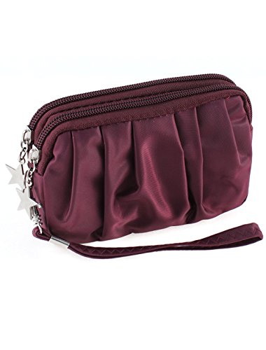 Ruilogod Wasserdicht Zip Up Lady Frauen-Geldbeutel-Mappen-Beutel Geldtasche Fuchsia von Ruilogod