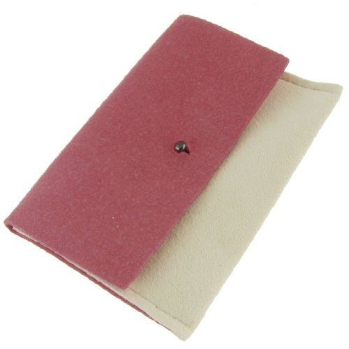 Ruilogod Weiche Faux-Wildleder-Business-ID-VIP-Karten-Hülle Tasche Wassermelone Rosa beige von Ruilogod