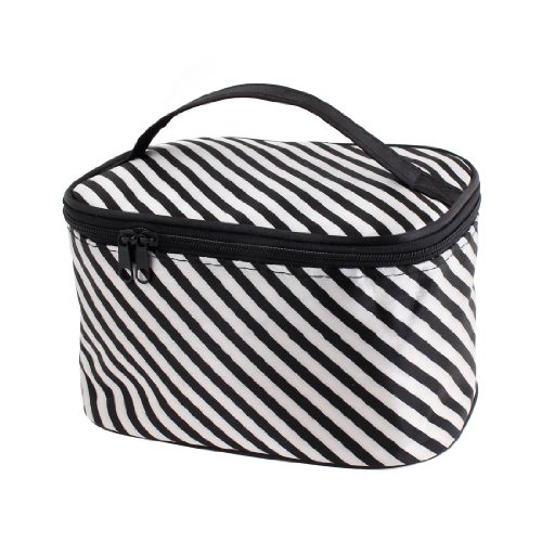 Ruilogod Weiß Schwarz-Streifen-Muster-Kosmetik bilden Beutel-Beutel für Frauen von Ruilogod