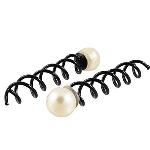 Ruilogod Weiße Kunststoffimitation Pearl Decor Hairpin 2 Stück für Frauen von Ruilogod