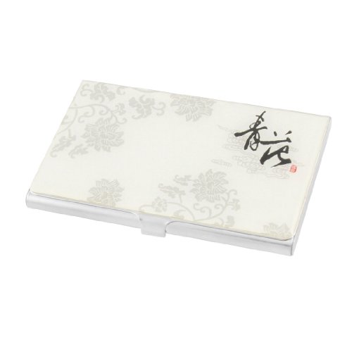 Ruilogod Weißer Hintergrund Grauer Blumenmuster Edelstahl Kreditkartenhalterkasten von Ruilogod