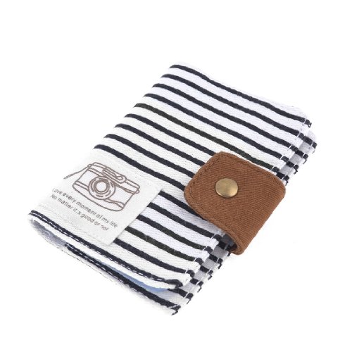 Ruilogod Weißes schwarzes Streifen-Muster-Leinwand-Abdeckung 20 Räume VIP-Namenskarteninhaber-Organizer von Ruilogod