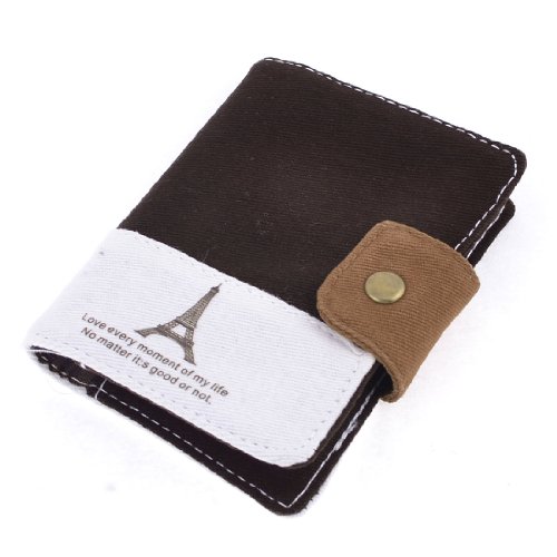 Ruilogod White Dark Brown Segeltuch-Abdeckung 20 Blatt VIP-Namenskartenhalter-Organisator von Ruilogod