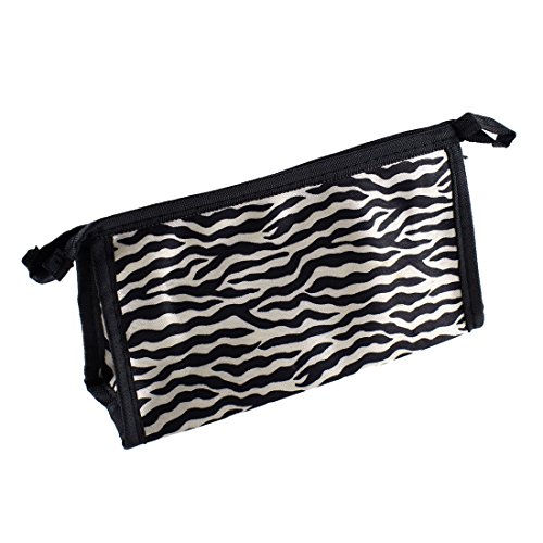 Ruilogod Zebra-Muster Zip Up Frau Make-up kosmetische Halter-Beutel-Beutel-Schwarz von Ruilogod