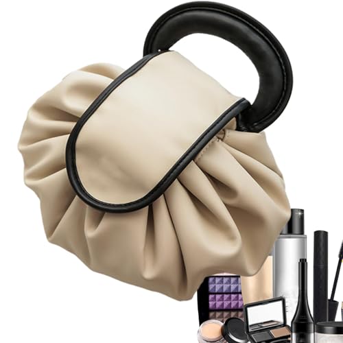 Make-up-Taschen-Organizer, Reise-Make-up-Tasche, Tragbare Kosmetiktasche mit Kordelzug, Make-up-Tasche aus PU-Leder, Wasserdichter Make-up-Organizer, Kulturbeutel mit großem von Ruilonghai