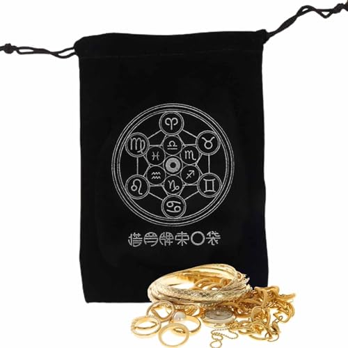 Ruilonghai Tarot-Aufbewahrungstasche - Mysteriöser Tarot-Kartenhalter mit schwarzer Magie - Tarotkartenbeutel mit Kordelzug für Spielkarten Rider Waite Tarot Deck Orakelkarten von Ruilonghai