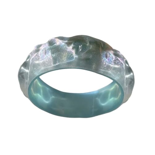 Ruiogoe Frauen Weitharz Armreifen Geometrische Runde Armbänder Komfortable Wide Armreifenharz Textur Für Tägliche Partykleidung Geeignet von Ruiogoe