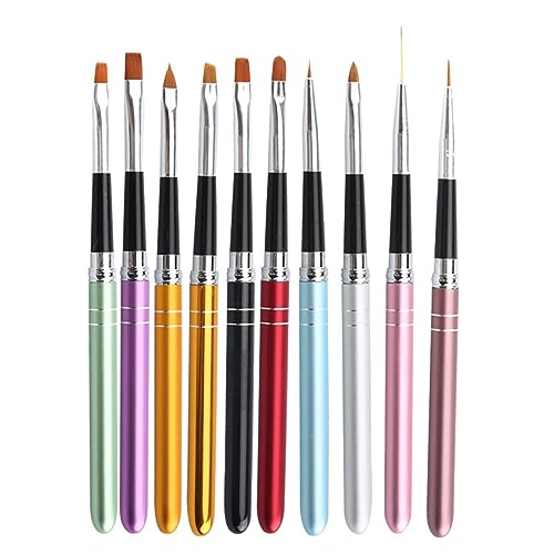 Ruiqas 10pcs Nail Art Drawing Pen Set Nail Tool Painting Drawing Liner Tool Set for Nail Art Design1 nail art painting brush nail art tips painting brush nail art liner brushes nail polish painti von Ruiqas